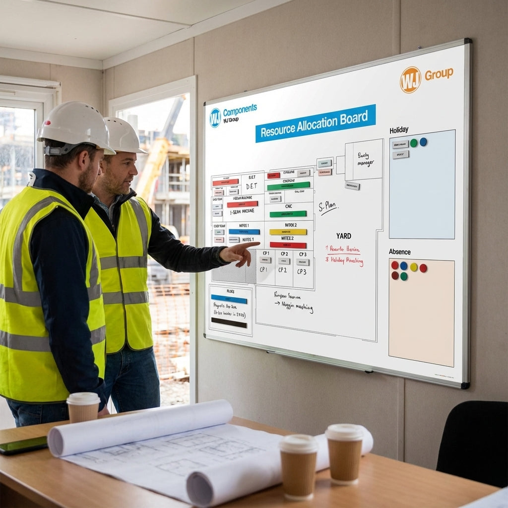 Magnetic Dry Wipe Board – 1200mm x 1500mm – Durable Aluminium Frame – Industrial Use