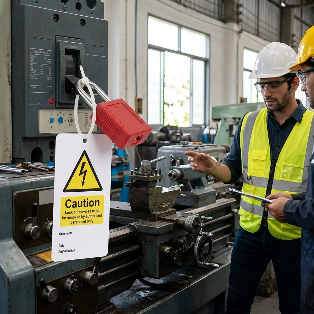 Caution Lock Out Safety Tags – 80mm x 150mm – Matt PVC – Industrial Use