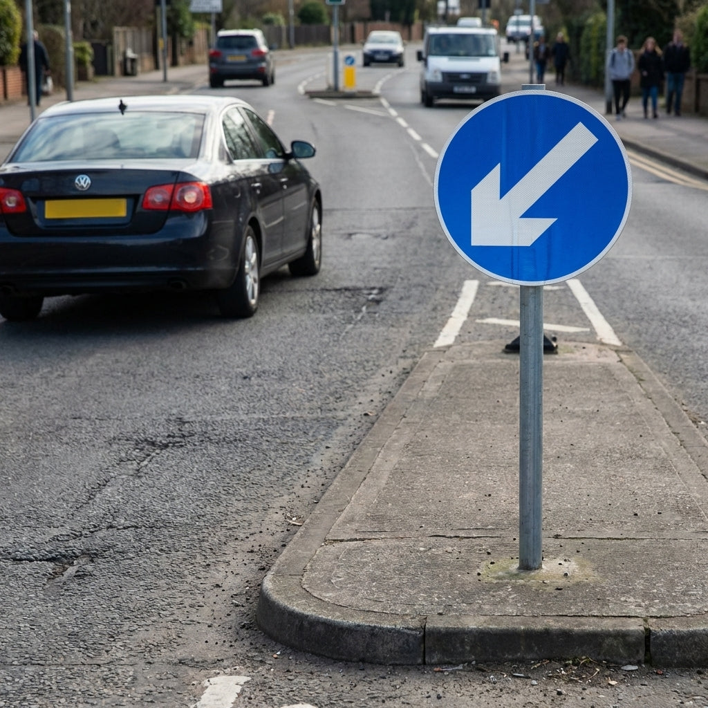 Reflective Traffic Sign – 600mm Diameter – Aluminium Composite – Road Use